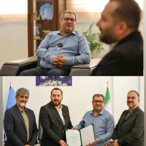 صادق هادی‌پور، سفیر گردشگری اصفهان، در حال معرفی ظرفیت‌های گردشگری شهر