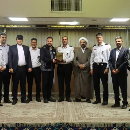 صادق هادی‌پور در مراسم انتصاب سفیر ایمنی و آتش‌نشانی